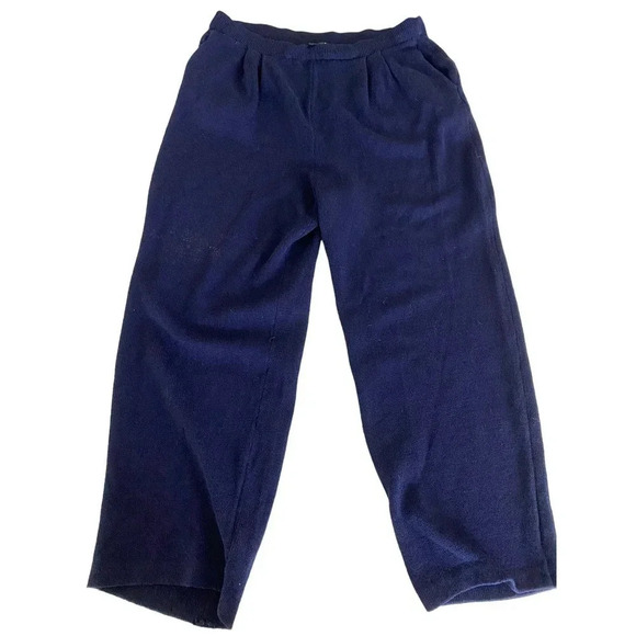 St. John Basics Women's Elastic Waist Pull On Fleece Cropped Pant Size 8 - Picture 1 of 4